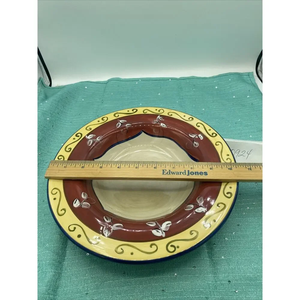 Serving Bowl Pier 1 Vallarta 10 1/2 Inch Red Gold Dinnerware